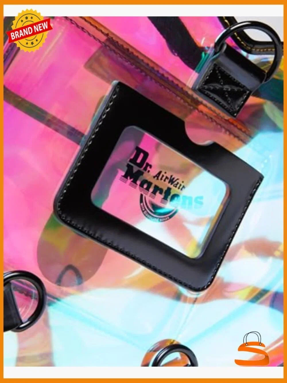Iridescent PU Heart Backpack Crossbody with Adjustable Straps
